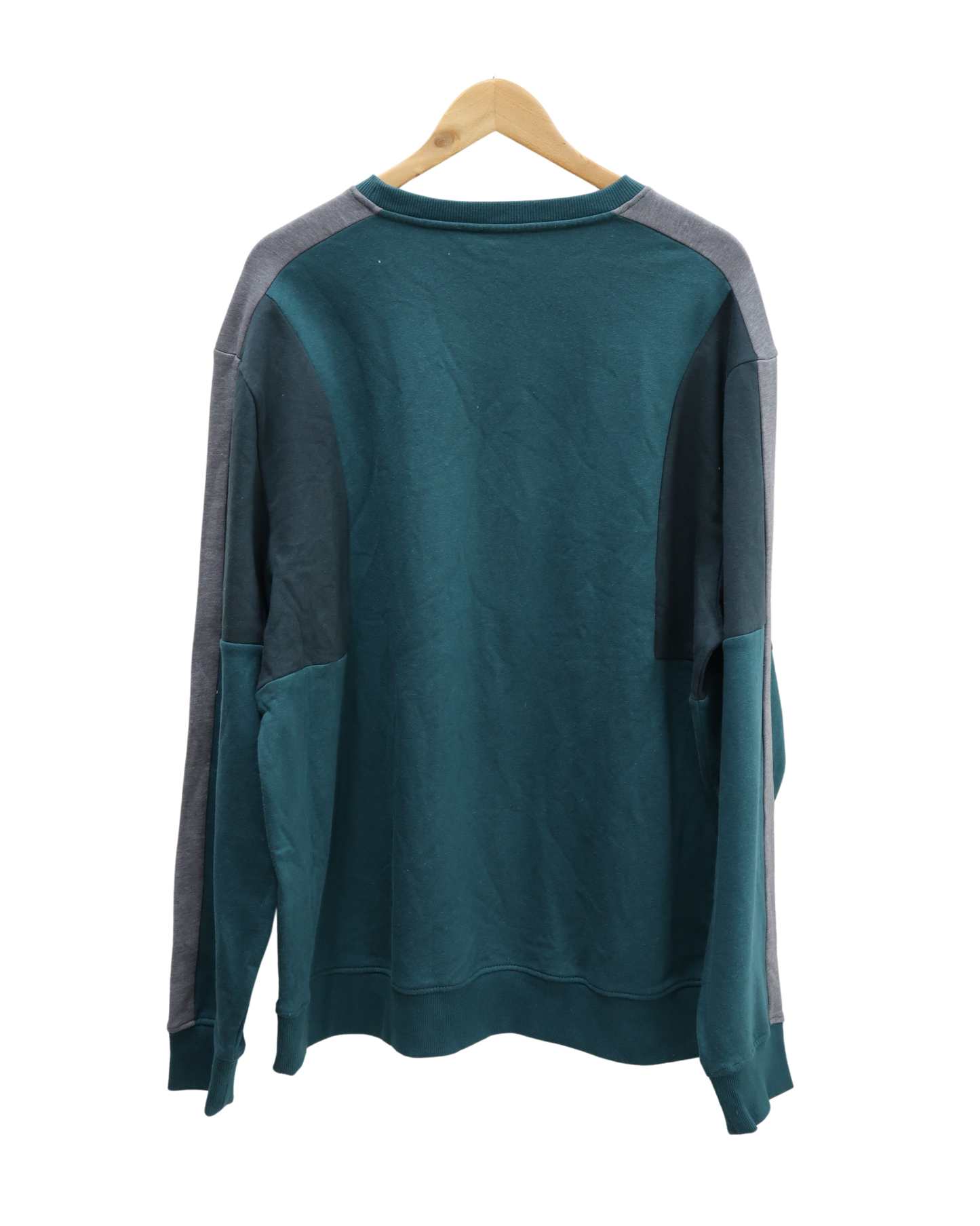 Pull turquoise/gris à manches longues - Kiabi - XL