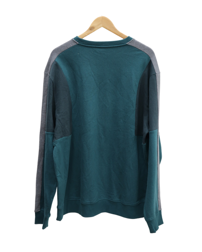 Pull turquoise/gris à manches longues - Kiabi - XL