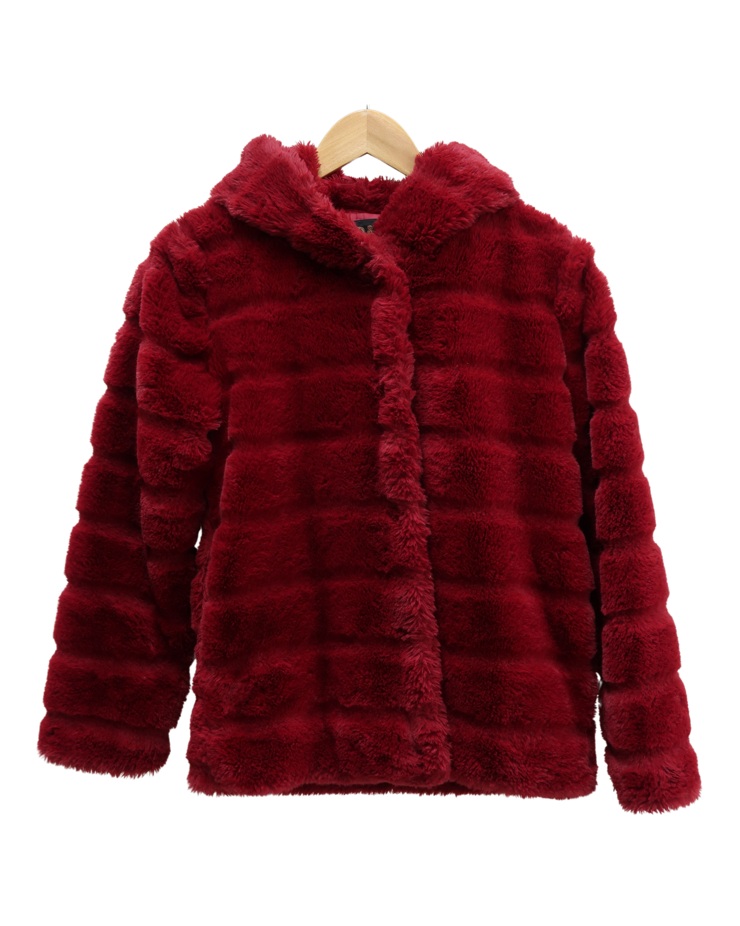 Manteau en fourrure à capuche rouge - Jennyfer - XS