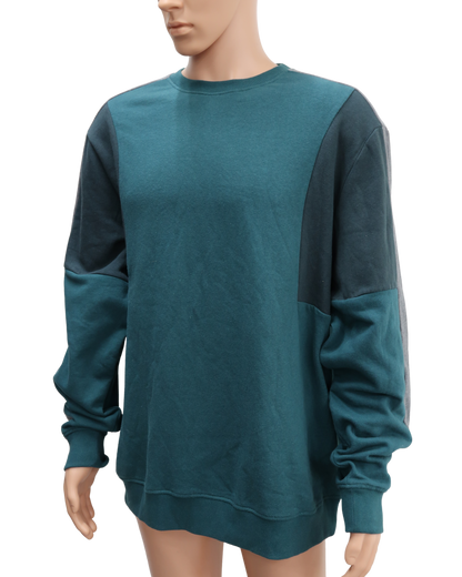 Pull turquoise/gris à manches longues - Kiabi - XL