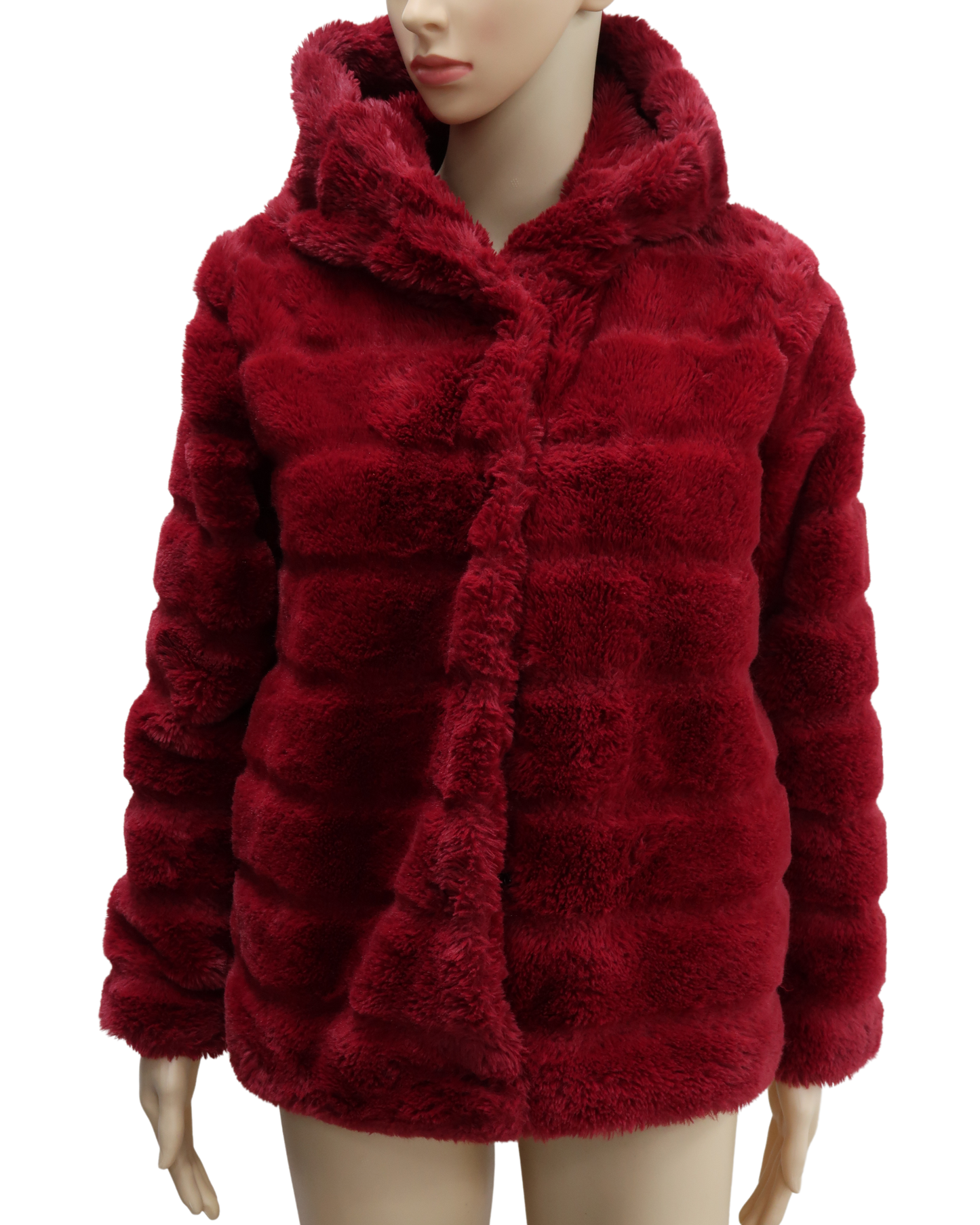 Manteau en fourrure à capuche rouge - Jennyfer - XS