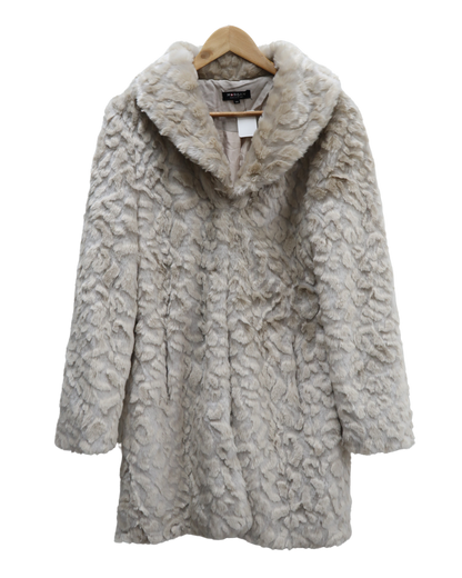 Manteau long en fourrure blanc cassé - Morgan - M