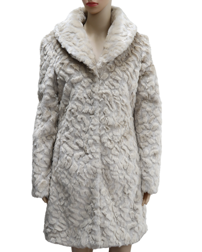 Manteau long en fourrure blanc cassé - Morgan - M