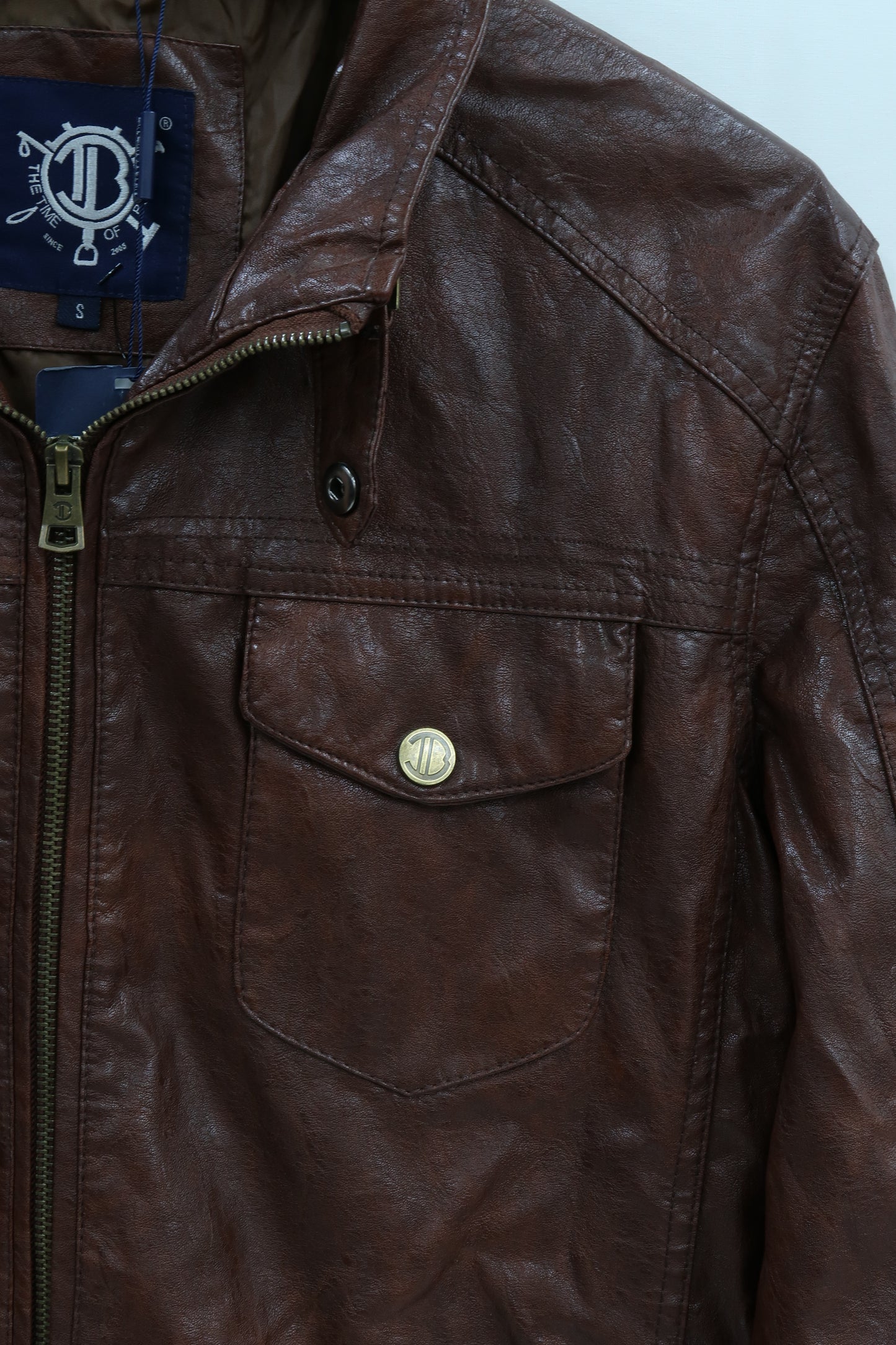 Veste en cuir vintage marron - The time of bocha - S