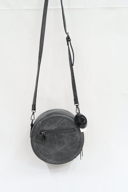 Sac à bandoulière rond gris