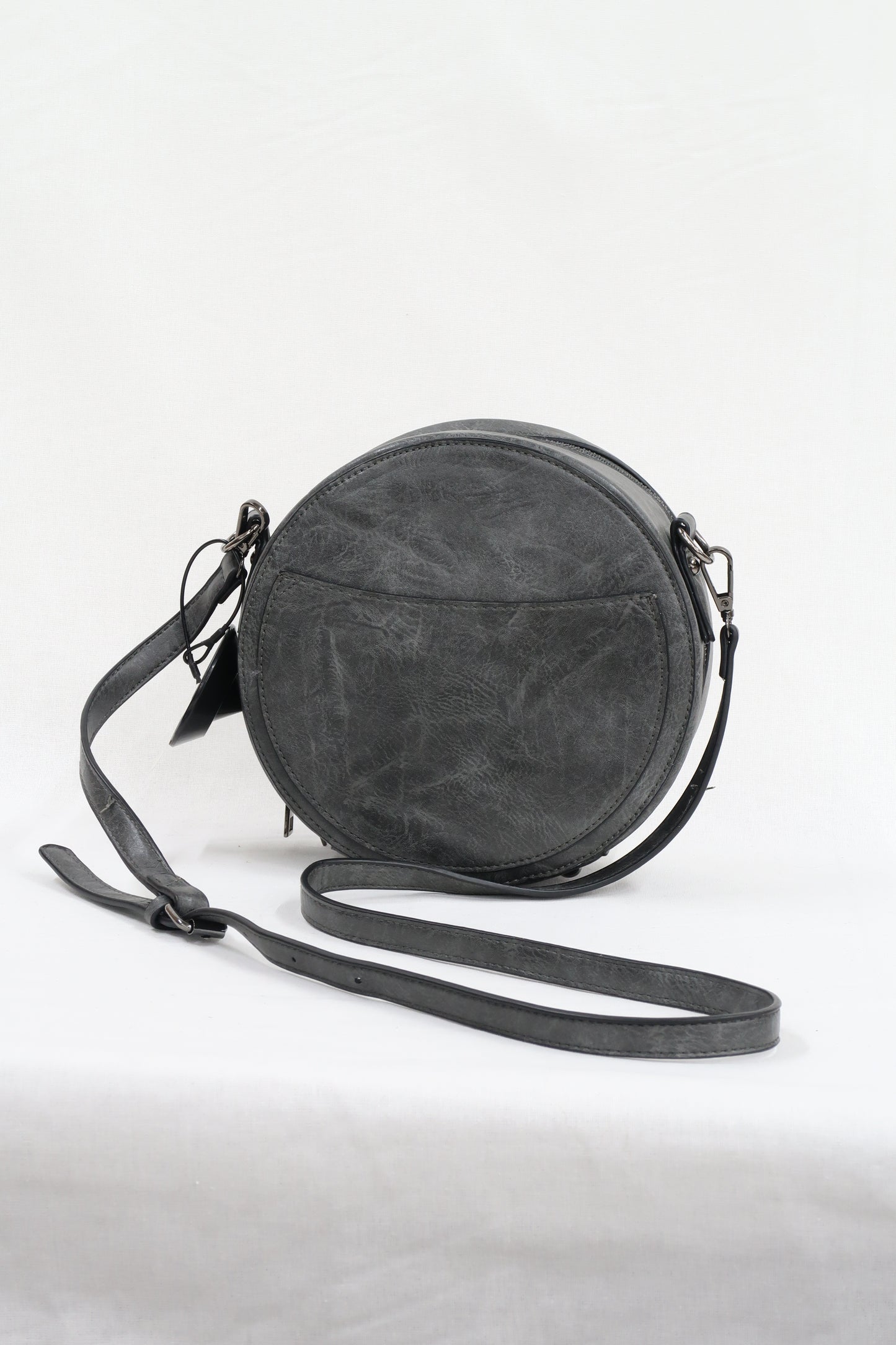 Sac à bandoulière rond gris