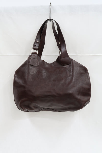 Sac à main en cuir vintage marron foncé - Casa Lopez