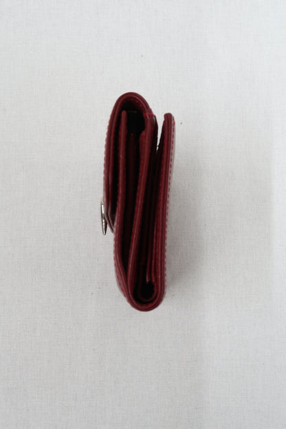 Portefeuille rouge en cuir à boucle en forme de coeur - Lancaster