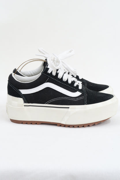 Chaussures plateforme noires et blanches - Vans - 36