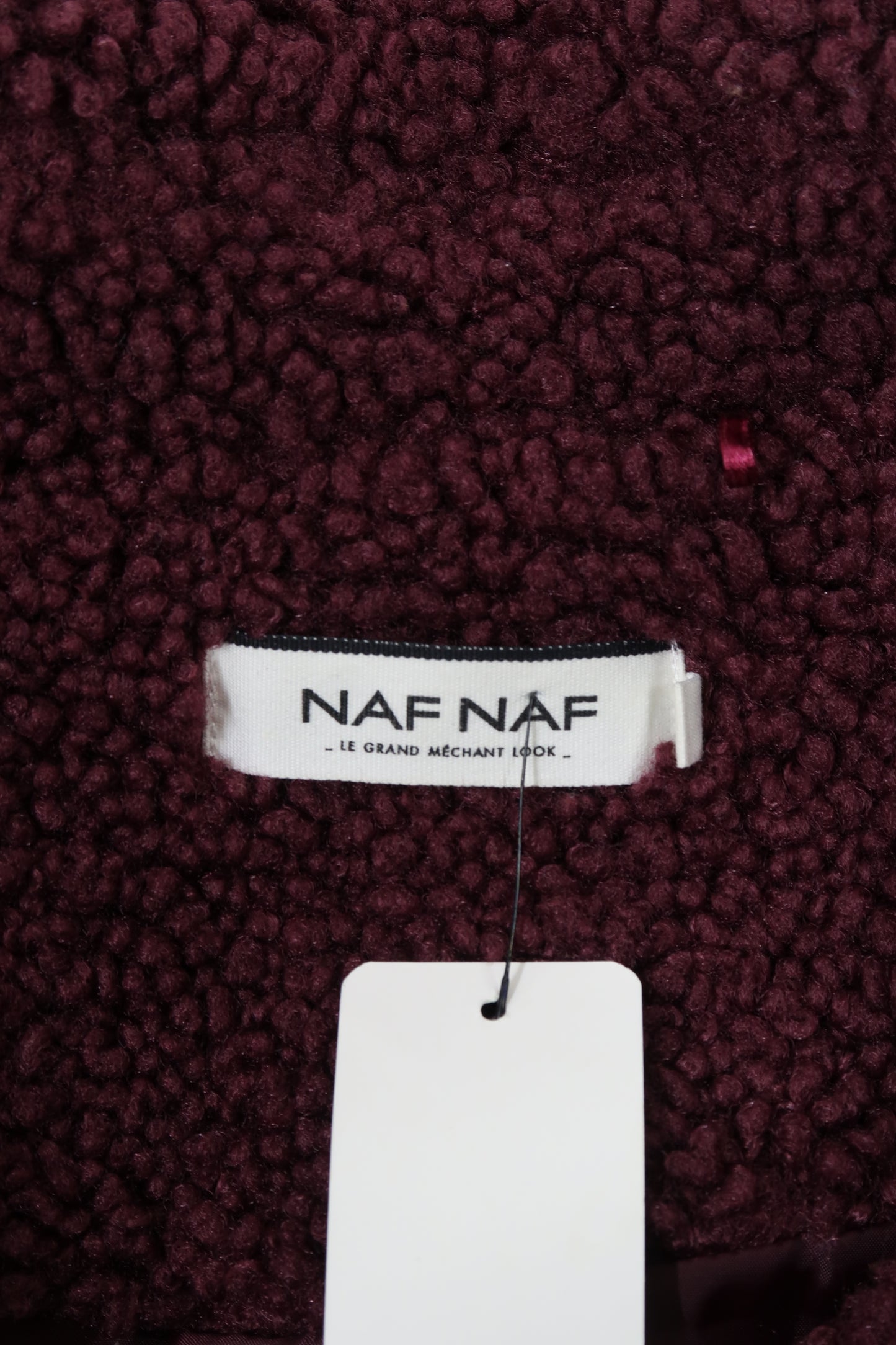 Manteau en moumoute bordeaux - Naf Naf - L