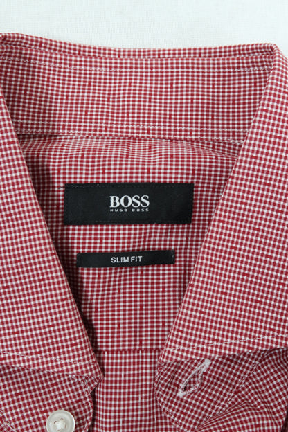 Chemise à petits carreaux à manches longues - Hugo Boss - L