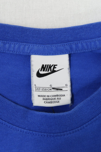 T-shirt bleu électrique avec double logo coloré - Nike - S