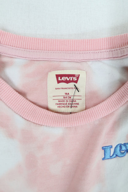 Pull à manches longues rose et blanc - Levi's - 16 ans (164cm) - Fille