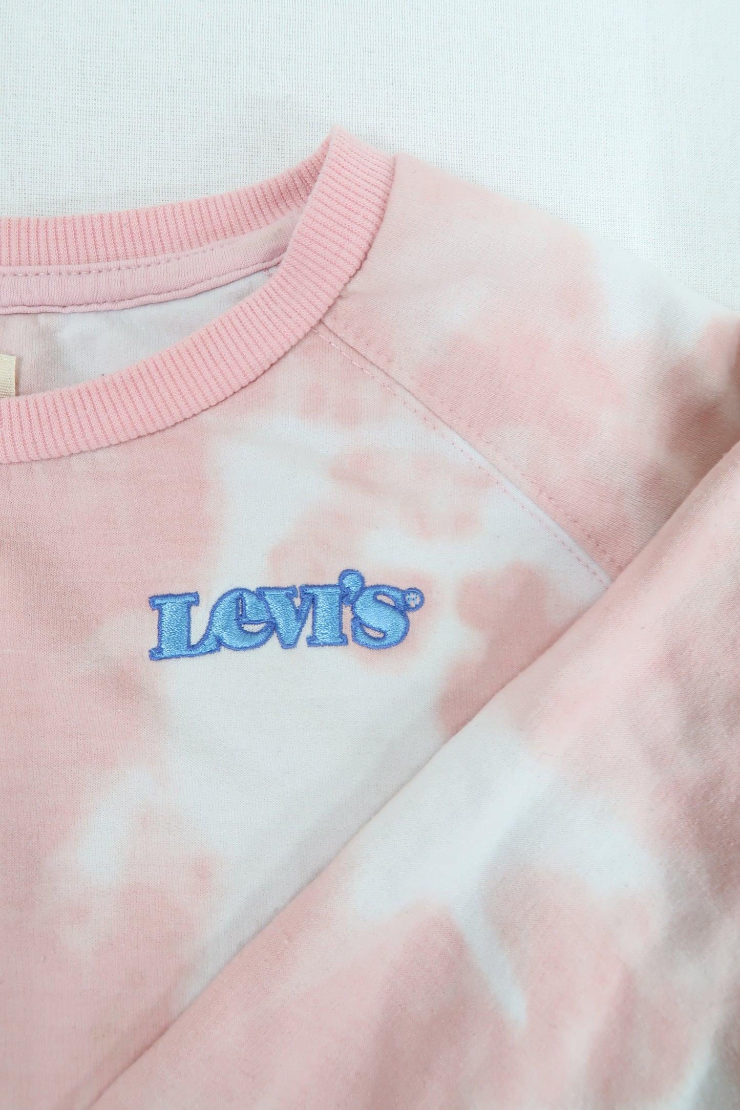 Pull à manches longues rose et blanc - Levi's - 16 ans (164cm) - Fille