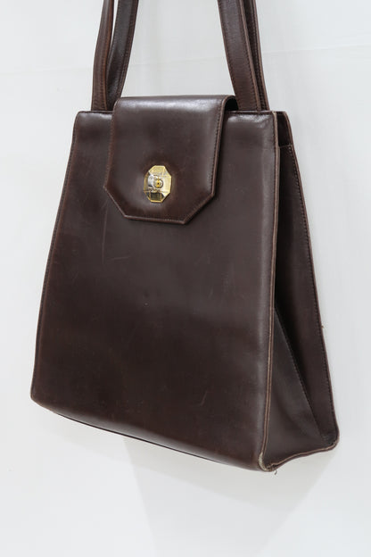 Sac à main en cuir marron vintage - Bally