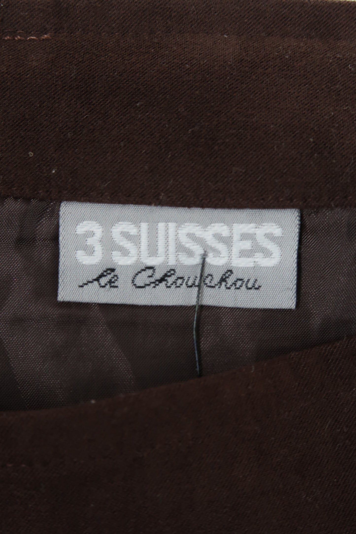 Jupe marron en velour - 3 suisses - XL