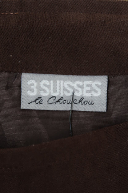 Jupe marron en velour - 3 suisses - XL