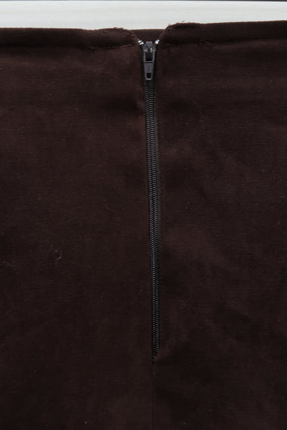 Jupe marron en velour - 3 suisses - XL