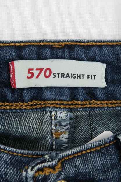 Jean taille basse 570 bleu délavé straight fit - Levi's - W30 L34