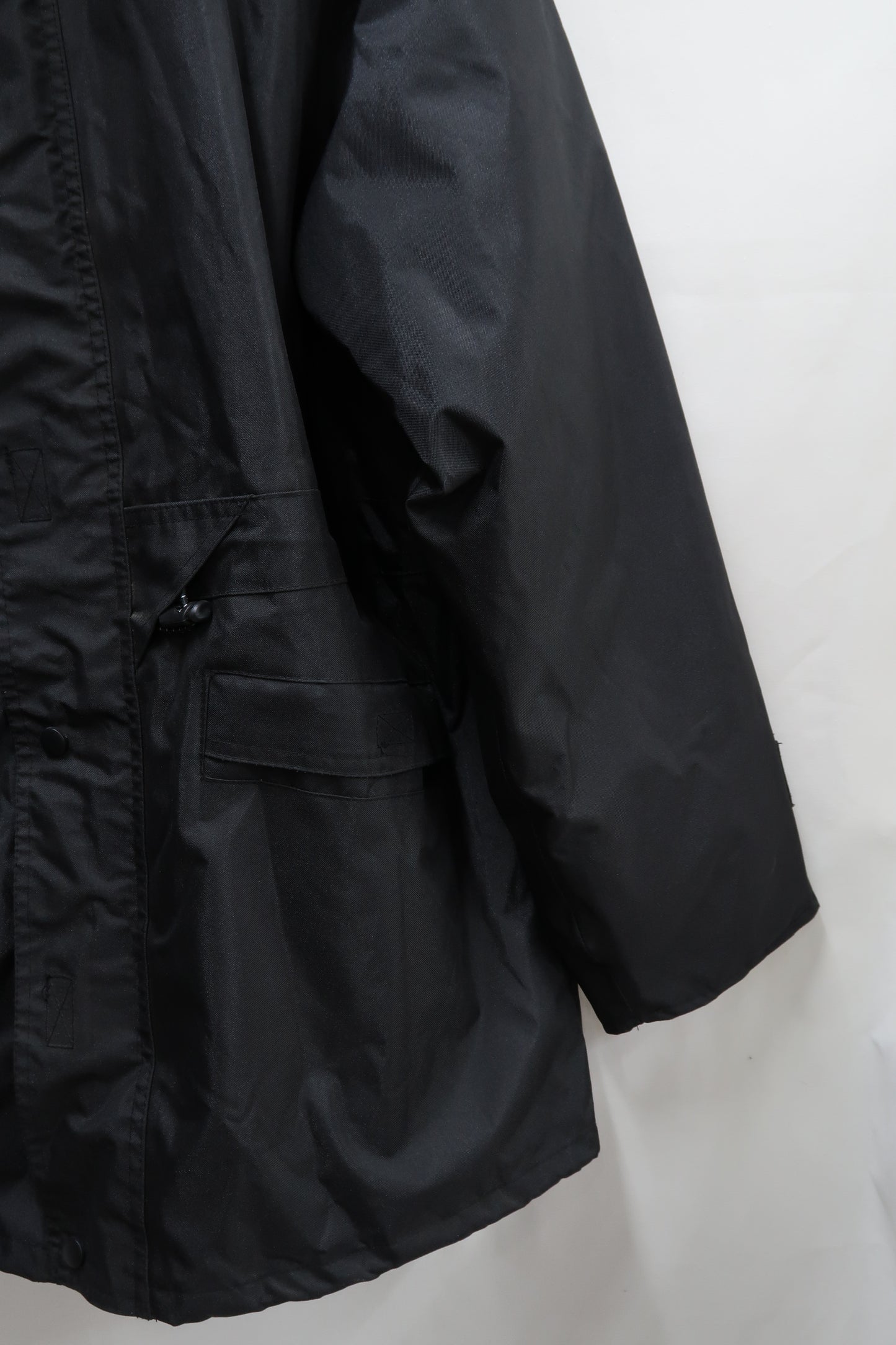 Manteau imperméable à capuche noire doublée avec une polaire intérieure - Sioen - L