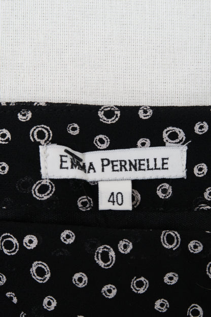 Jupe longue noire à motifs pois blanc - Emma Pernelle - L