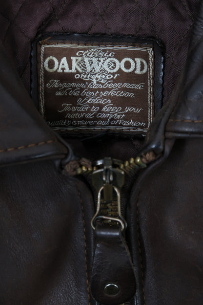 Veste en cuir large marron - Oakwood - L