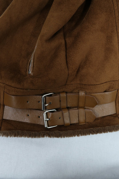 Manteau camel doublé de fourrure - Pull&Bear - M