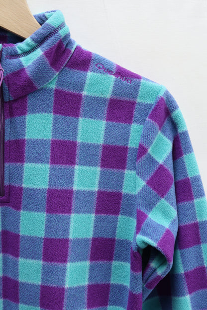 Polaire damier violet & turquoise - Quechua - S