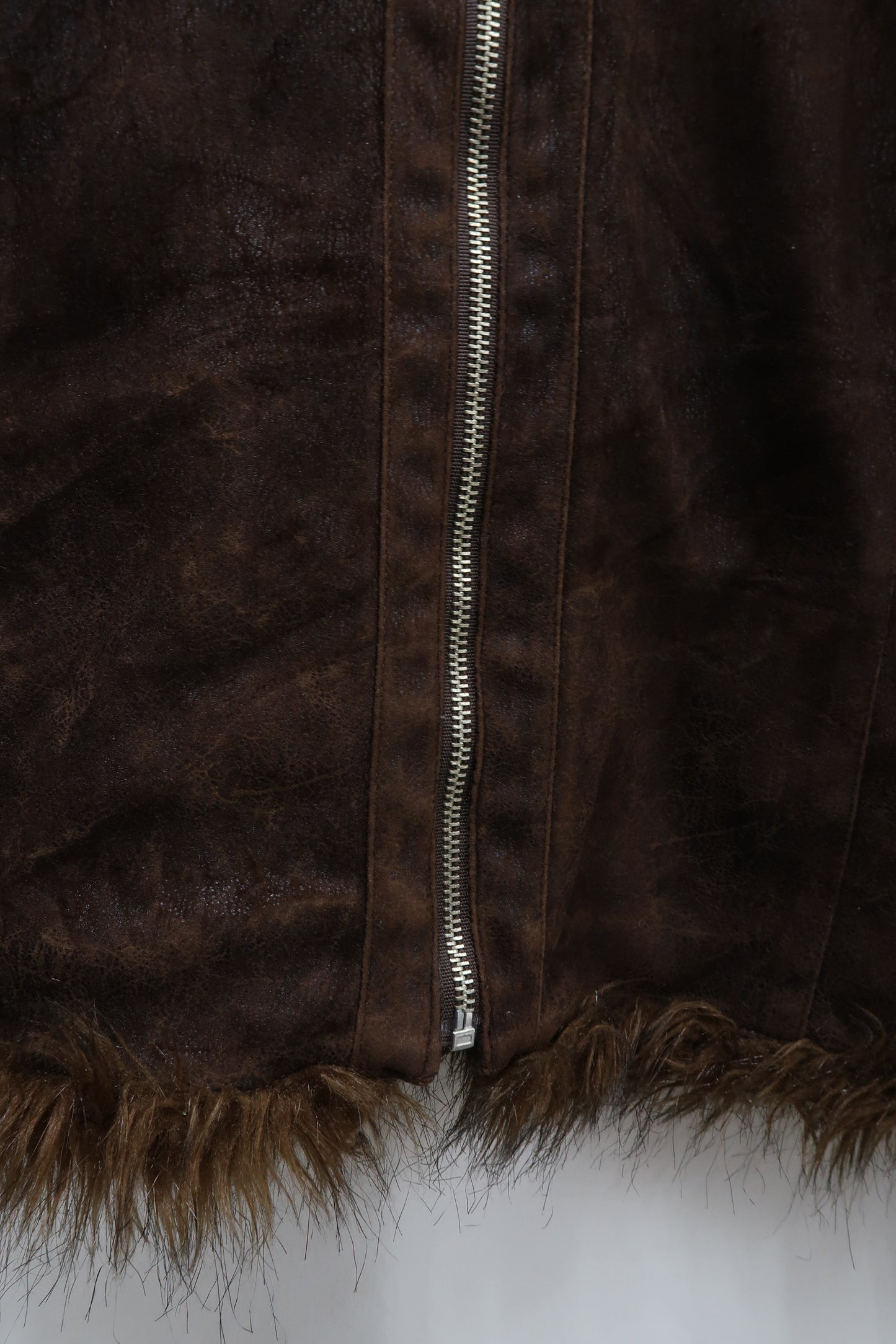 Manteau en daim marron - Leatitia Rosa - XL