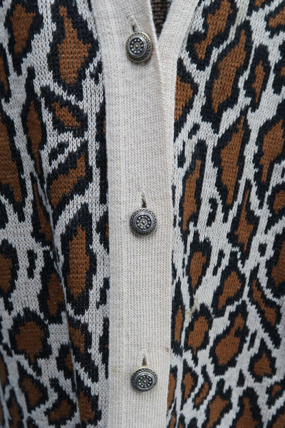 Cardigan à motif léopard - L