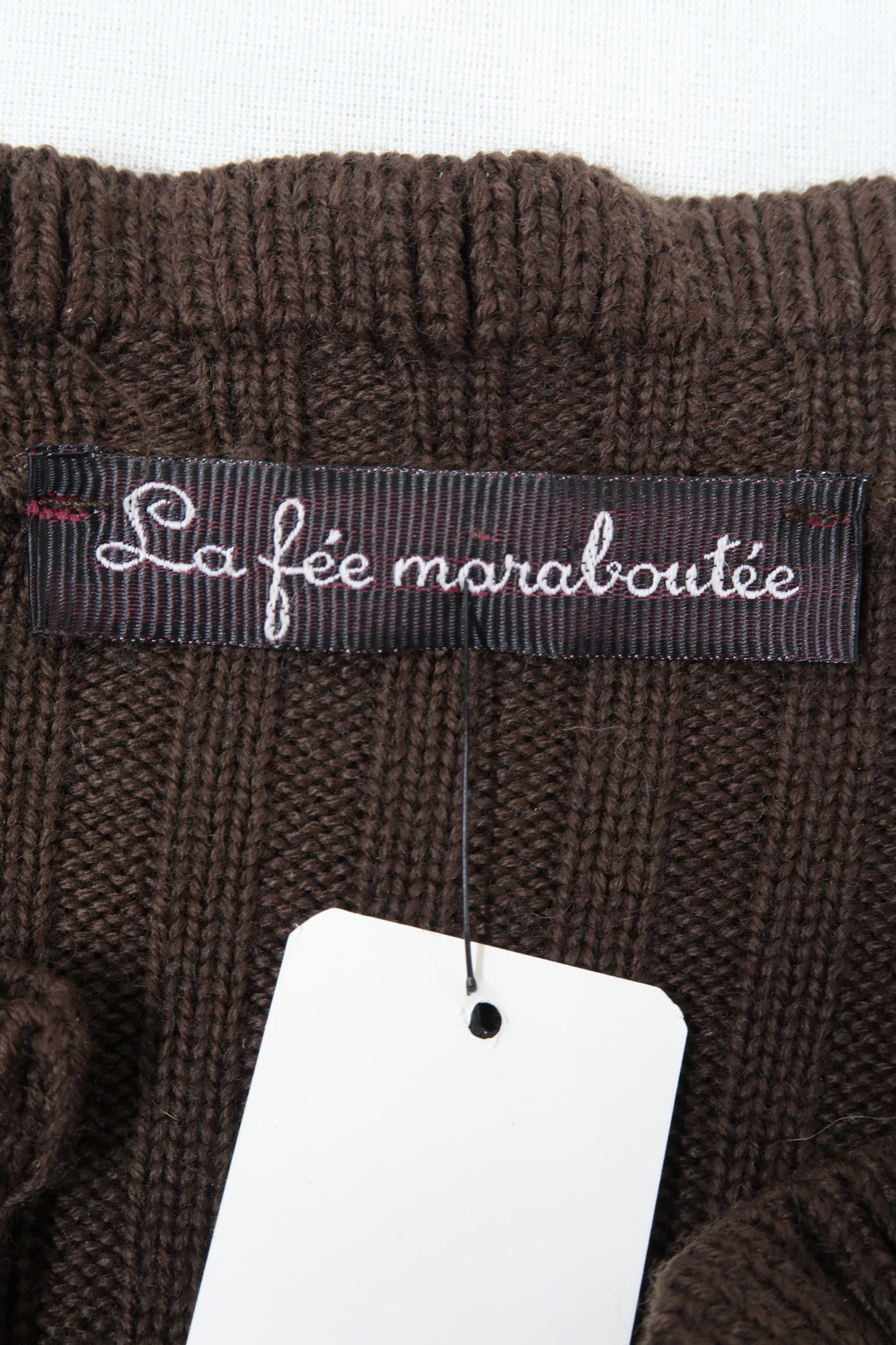 Veste marron en laine matelassé - La fée maraboutée - S