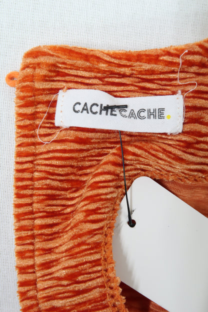 Pull orange en velour - Cache Cache - S/M